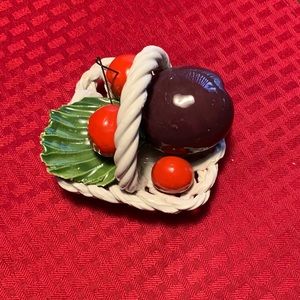 Italian Porcelain Basket w/Fruit